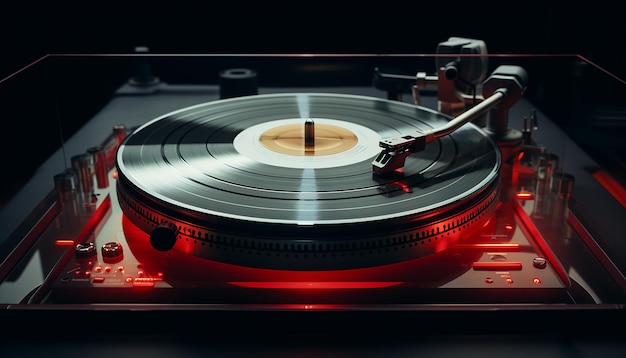 Futuristic turntable technologic and musical concept