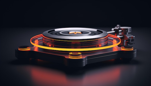 Futuristic turntable technologic and musical concept