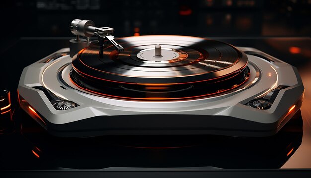 Photo futuristic turntable technologic and musical concept