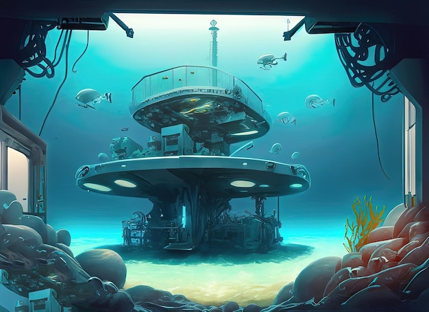 a futuristic underwater city civilization