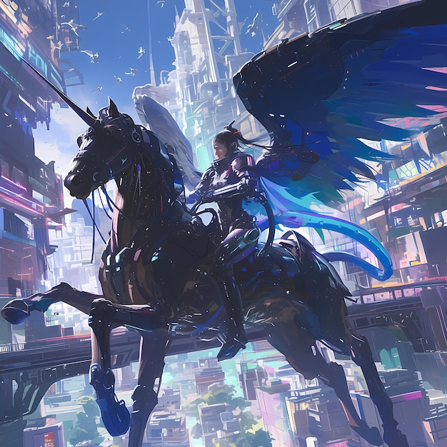 Futuristic Unicorn Rider