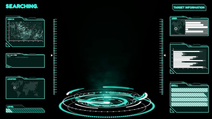 Photo futuristic user interface dashboard for big data analytic in information chart