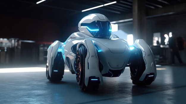 A futuristic vehicle with the word speed on the front.