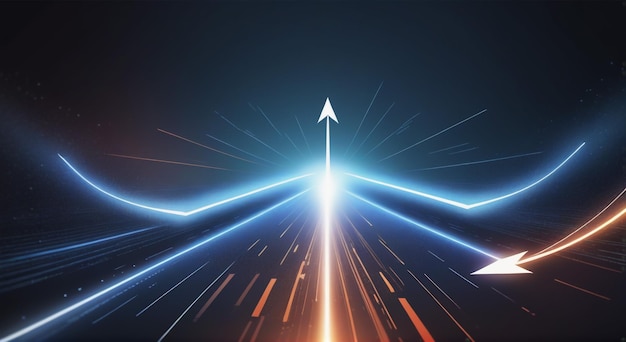 Photo futuristic velocity abstract arrow direction in hitech technology background