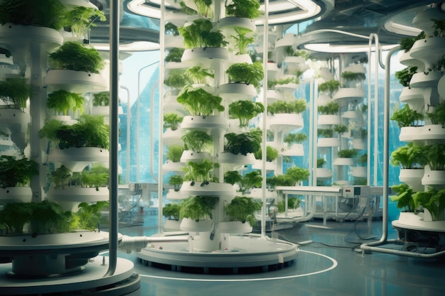 Futuristic Vertical Farming Oasis