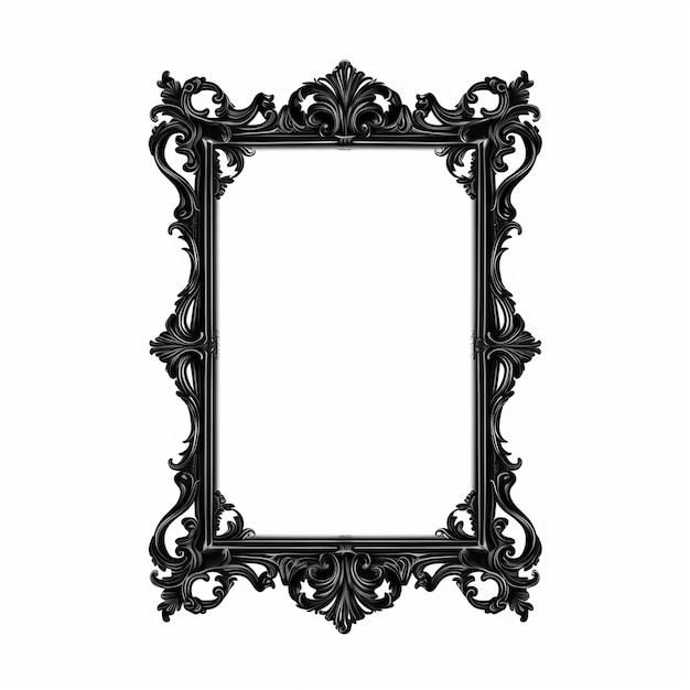 Photo futuristic victorian visual kei black frame on white background