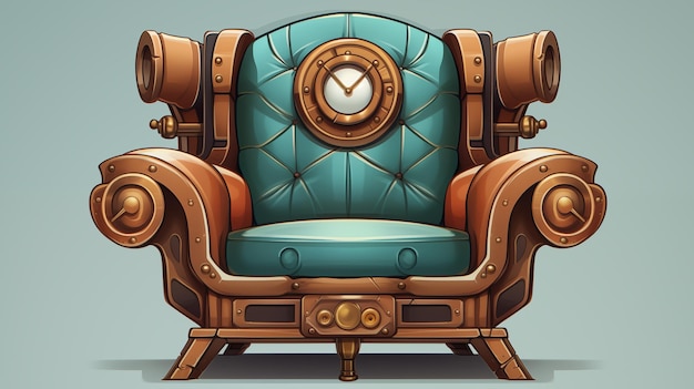 Futuristic vintage leather chair