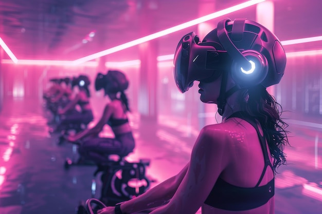 Simulazione futuristica di motociclette in realtà virtuale ai generativa