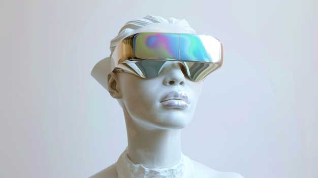 Futuristic VR on Classic Sculpture Profile