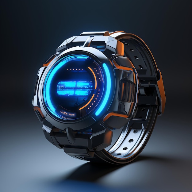 Futuristic watch product isolated background