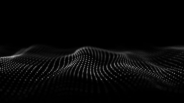 未来の波 ネットワーク接続構造 サイバースペース 3D レンダリング