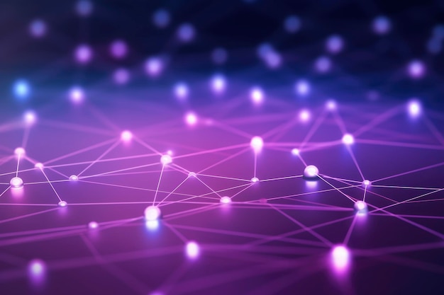 Futuristic web connection nodes with shining backlight background