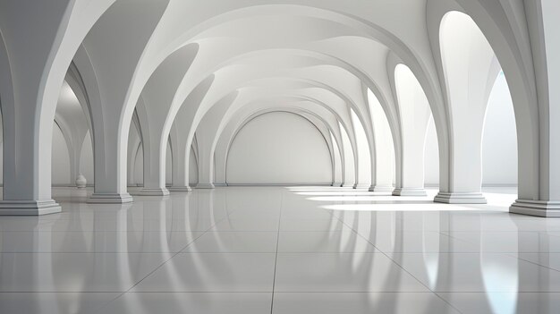 Futuristic White Curved Architecture with Ocean View