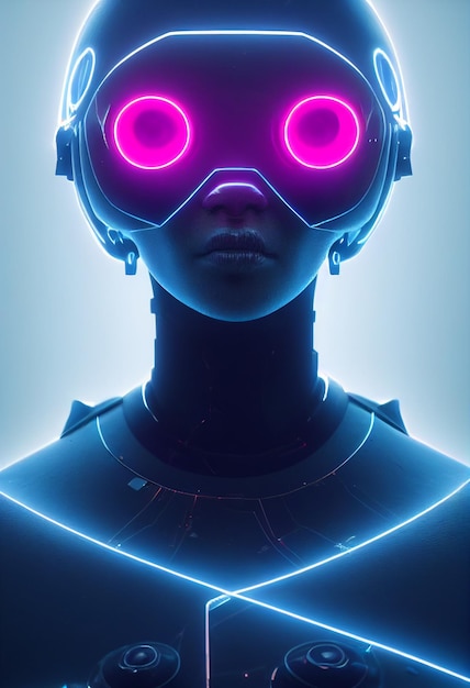 Futuristic woman portrait cyberpunk steamhighly detailed