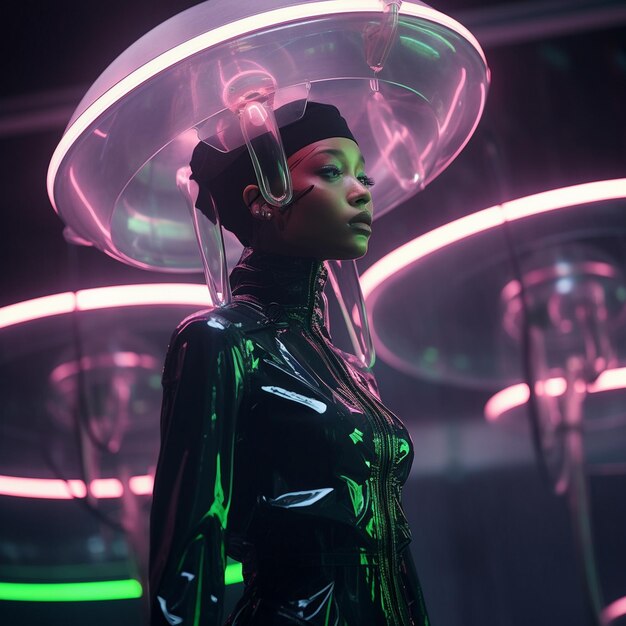 futuristic woman portrait