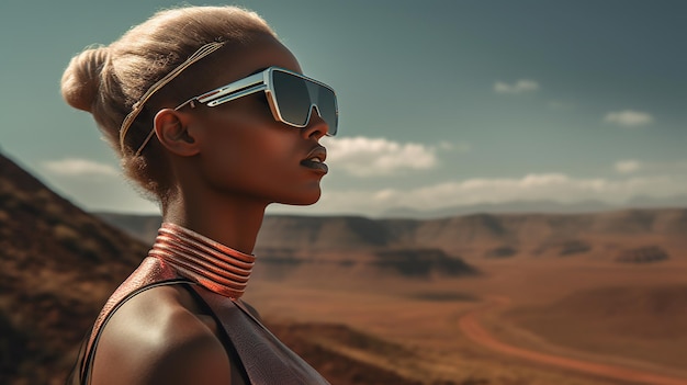 Futuristic woman portrait