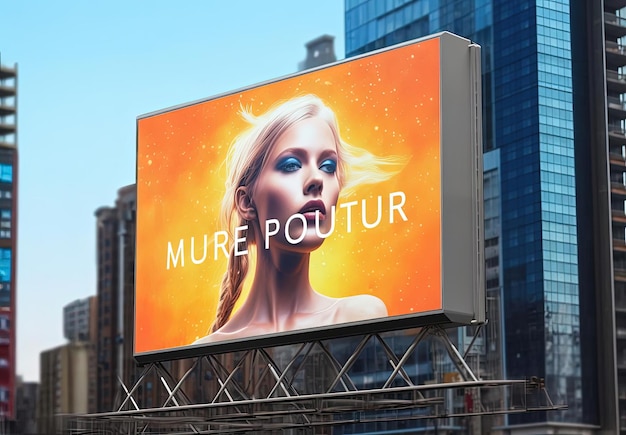 futuristisch billboardmodel in de stijl van miniatuurkern