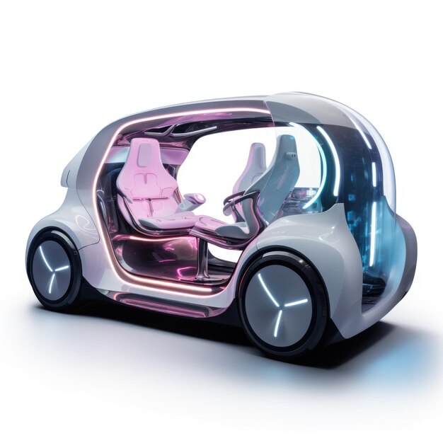 Futuristisch design mini-auto op geïsoleerde achtergrond