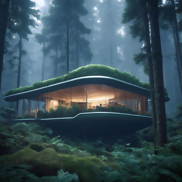 Futuristisch Huis Ai gegenereerd beeld