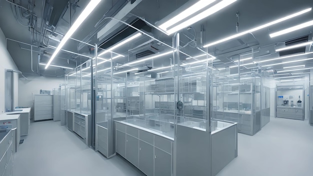 Futuristisch modern interieur schone moderne laboratorium generatieve kunst door AI