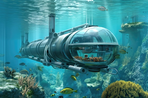 Futuristisch onderzeese vervoerssysteem gecreëerd met generatieve AI