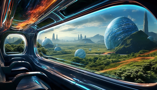 Futuristisch reizen met de snelheid van het licht Tijdreizen met supersnelle snelheid