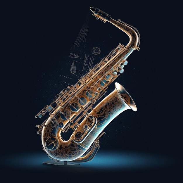 Futuristisch saxofoonontwerp een orkestratie van het oude en het nieuwe