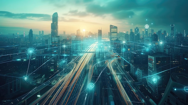 Futuristisch Smart City Network Concept AIG41