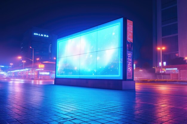 Futuristisch stadsbeeld Billboard Mockup en buitenreclame