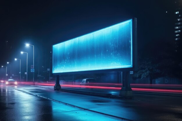 Futuristisch stadsbeeld Billboard Mockup en buitenreclame