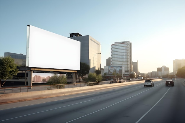 Futuristisch stadsbord Maak een leeg canvas voor uw volgende advertentiecampagne