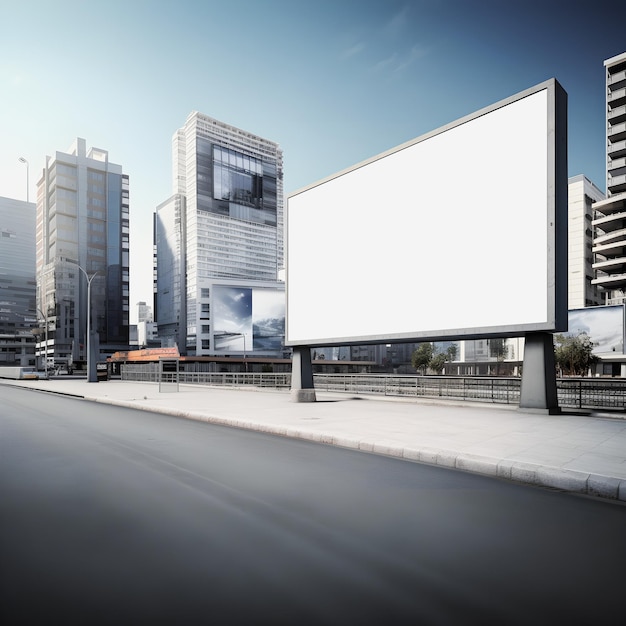 Futuristisch stadsbord Maak een leeg canvas voor uw volgende advertentiecampagne