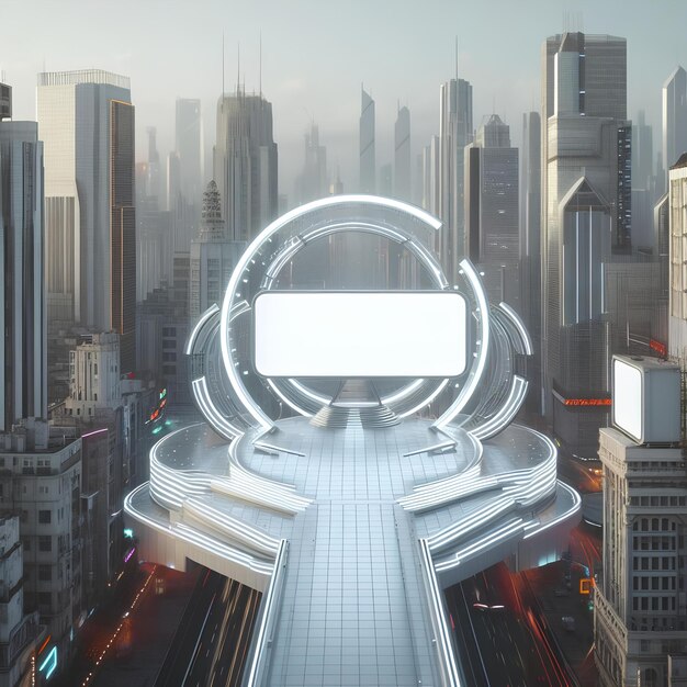 Futuristisch stadsreclamebordmodel