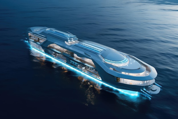 Futuristisch vrachtschip van de toekomst