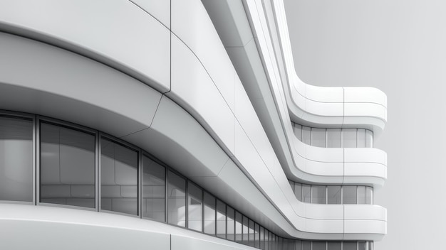 Futuristisch wit gebogen architectonisch detail