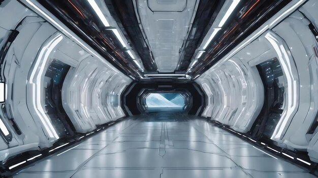 Futuristisch wit scifi tunnel interieur