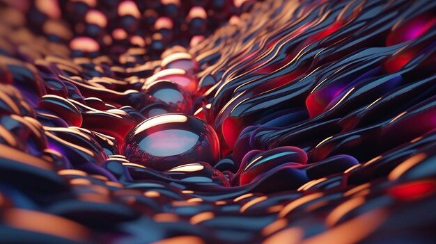 Futuristische 3D abstracte horizontale organische achtergrond toekomstige geometrische ontwerp dynamische textuur