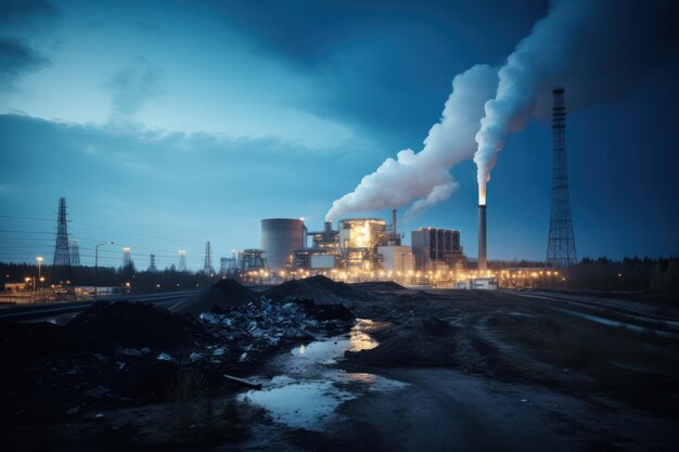 Futuristische afval-tot-energie-recyclinginstallatie fabriek geavanceerd sorteren en afvalbeheer in actie