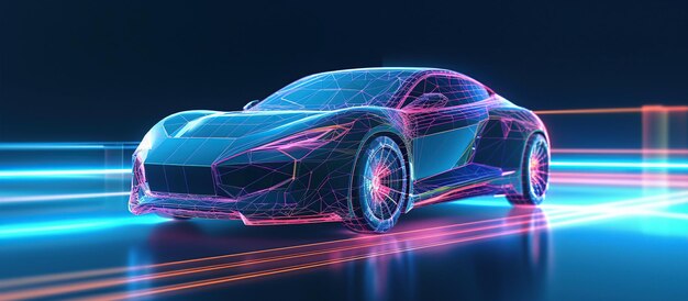 Futuristische auto met wireframe