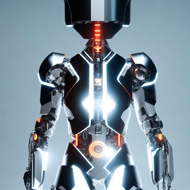 Futuristische bio cyborg android monteur menselijke generatieve kunst door AI