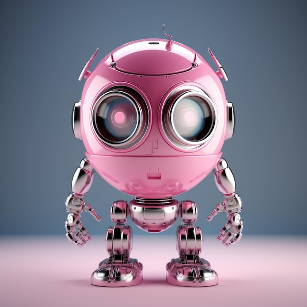 Foto futuristische charme 3d roze robot boeiend van een moderne android