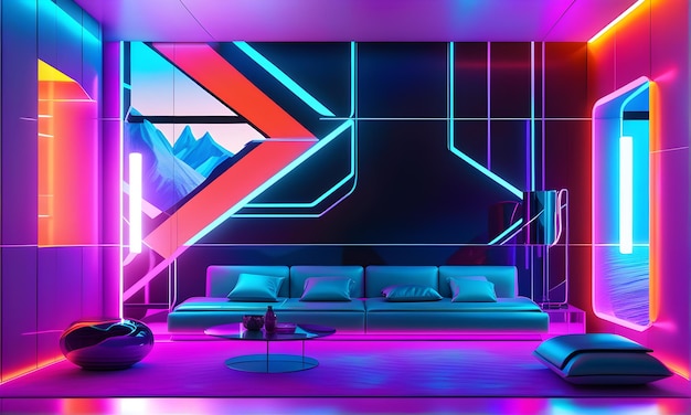 Futuristische Concept Neon Kamer