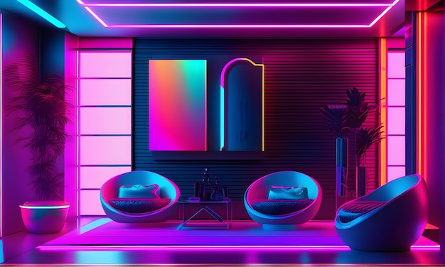 Futuristische Concept Neon Kamer