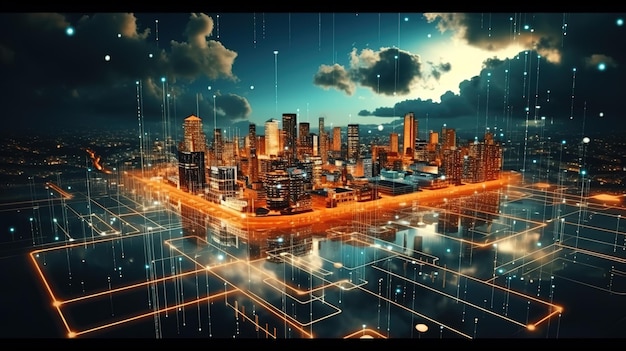 Futuristische digitale technologieën Cloud computing draagt big data online over