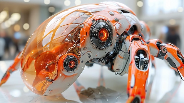 Foto futuristische fotoreële rendering robot geïnspireerde technologie innovatie scifi