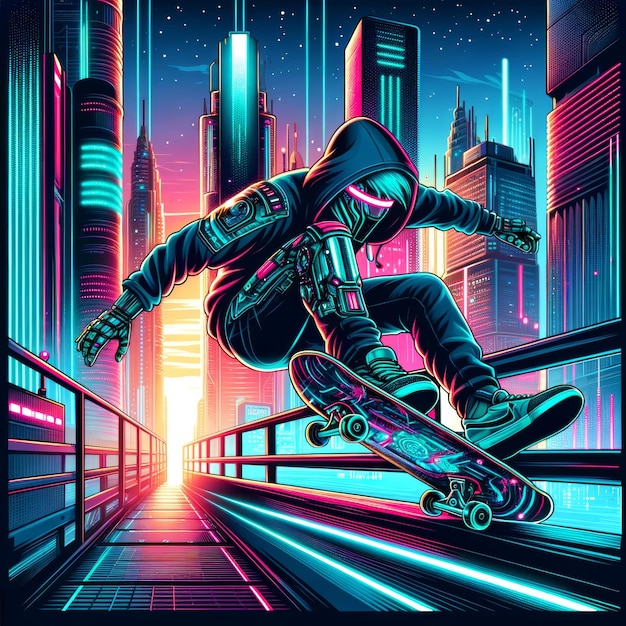Futuristische Freestyle Cybernetische schaatsers Gravity Defiance