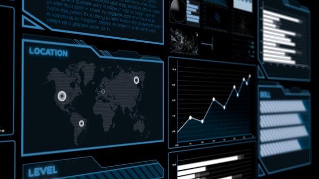 Futuristische gebruikersinterface dashboard voor big data analytic in informatie grafiek
