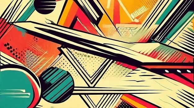 Futuristische geometrische abstractie op ComicStyle Canvas