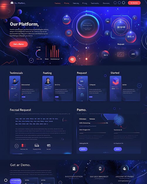 Futuristische Layout Web met 3D-elementen Effect Forward Thinki Geïnspireerde Politieke Web Layout Idea