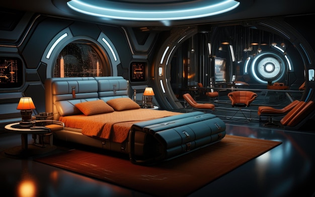 Futuristische LED Sci Fi slaapkamer